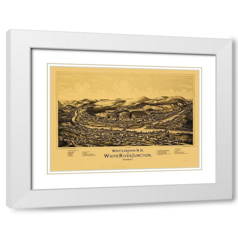 West Lebanon and White River Junction - Norris White Modern Wood Framed Art Print with Double Matting by Norris