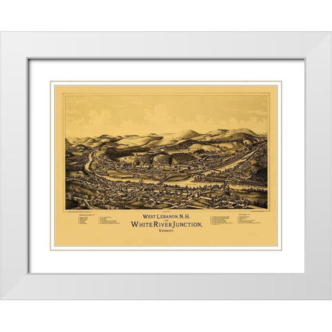 West Lebanon and White River Junction - Norris White Modern Wood Framed Art Print with Double Matting by Norris