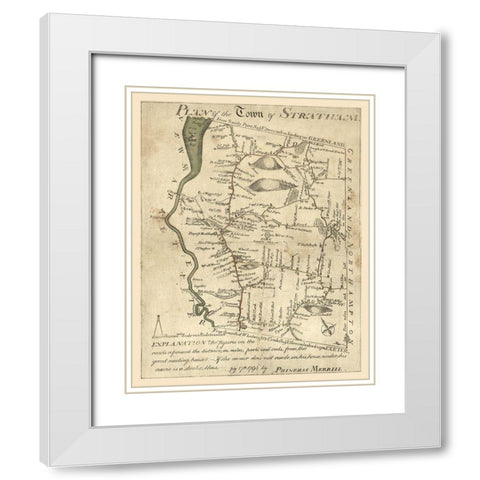 Stratham New Hampshire - Merrill 1793  White Modern Wood Framed Art Print with Double Matting by Merrill