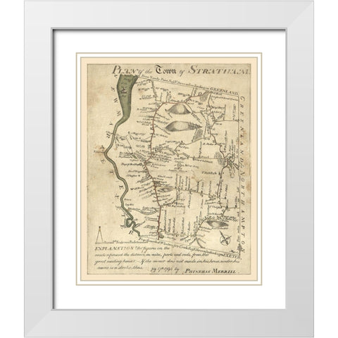 Stratham New Hampshire - Merrill 1793  White Modern Wood Framed Art Print with Double Matting by Merrill