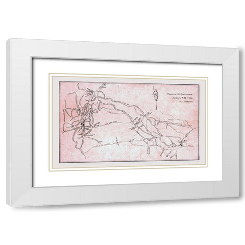 Monadnock New Hampshire - Harling 1916  White Modern Wood Framed Art Print with Double Matting by Harling