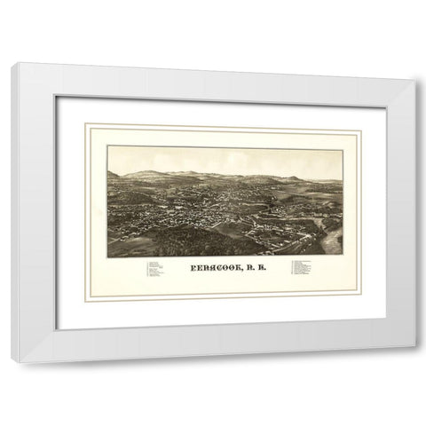 Penacook New Hampshire - Burleigh 1887  White Modern Wood Framed Art Print with Double Matting by Burleigh