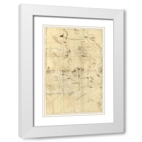 Portsmouth New Hampshire -1792 White Modern Wood Framed Art Print with Double Matting by Unknown
