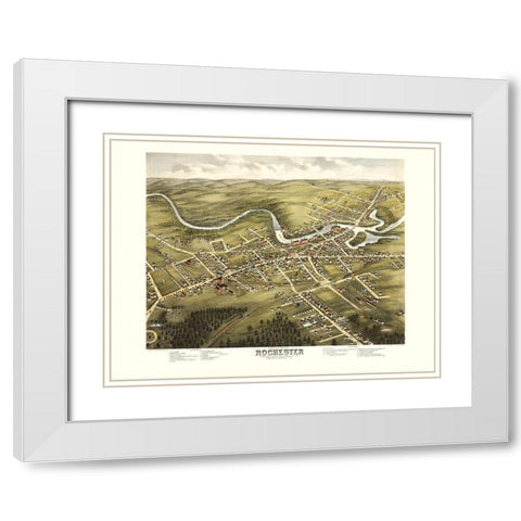 Rochester New Hampshire - Stoner 1877  White Modern Wood Framed Art Print with Double Matting by Stoner