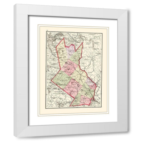 Strafford New Hampshire - Walling 1877 White Modern Wood Framed Art Print with Double Matting by Walling