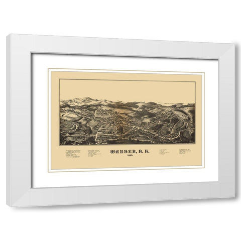 Warner New Hampshire -1887 White Modern Wood Framed Art Print with Double Matting by Unknown