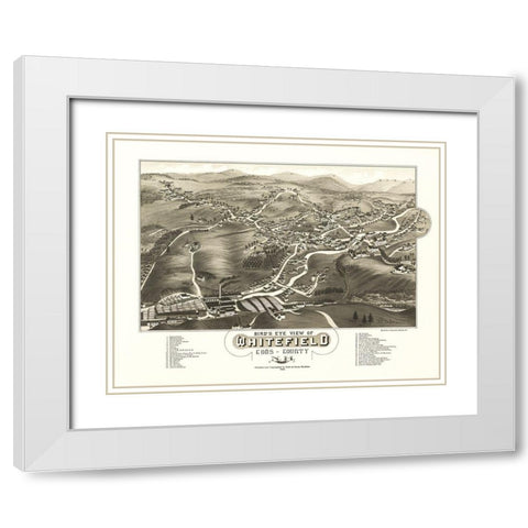 Whitefield New Hampshire - Norris 1883  White Modern Wood Framed Art Print with Double Matting by Norris