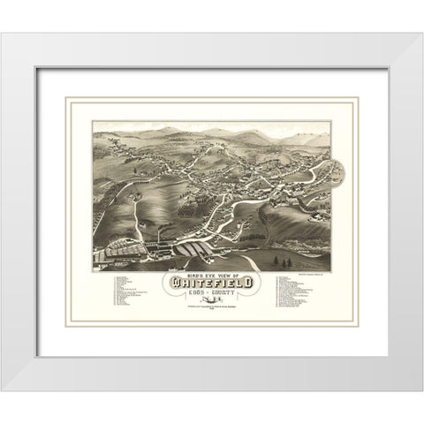 Whitefield New Hampshire - Norris 1883  White Modern Wood Framed Art Print with Double Matting by Norris