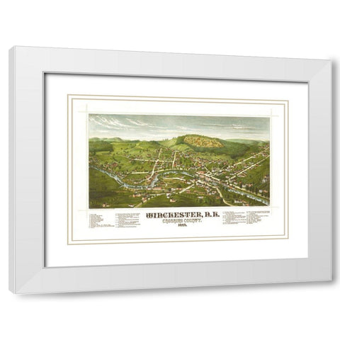 Winchester New Hampshire - Norris 1887  White Modern Wood Framed Art Print with Double Matting by Norris
