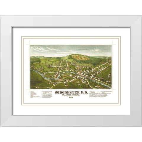 Winchester New Hampshire - Norris 1887  White Modern Wood Framed Art Print with Double Matting by Norris