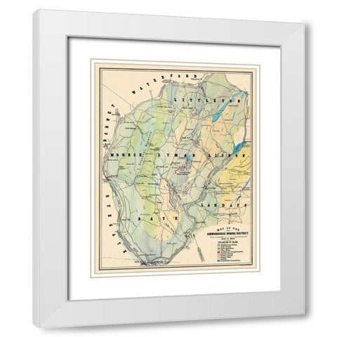 Ammonoosuc Mining District New Hampshire White Modern Wood Framed Art Print with Double Matting by Hitchcock