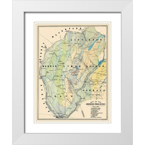 Ammonoosuc Mining District New Hampshire White Modern Wood Framed Art Print with Double Matting by Hitchcock