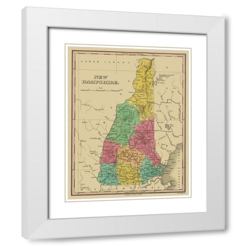 New Hampshire - Finley 1831 White Modern Wood Framed Art Print with Double Matting by Finley