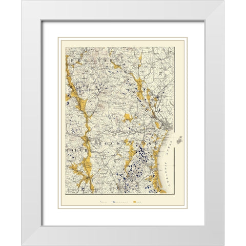 New Hampshire - Bien 1878 White Modern Wood Framed Art Print with Double Matting by Bien