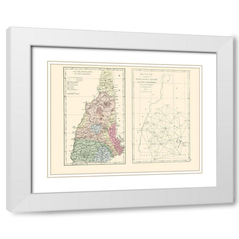 New Hampshire - Quimby 1871 White Modern Wood Framed Art Print with Double Matting by Quimby