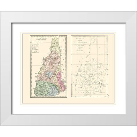 New Hampshire - Quimby 1871 White Modern Wood Framed Art Print with Double Matting by Quimby