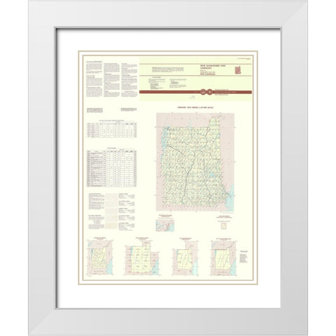 New Hampshire Vermont Quad - USGS 1993 White Modern Wood Framed Art Print with Double Matting by USGS