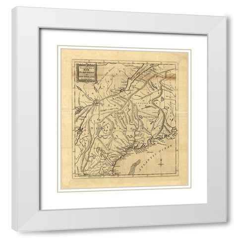 New Hampshire -1781 White Modern Wood Framed Art Print with Double Matting by Unknown