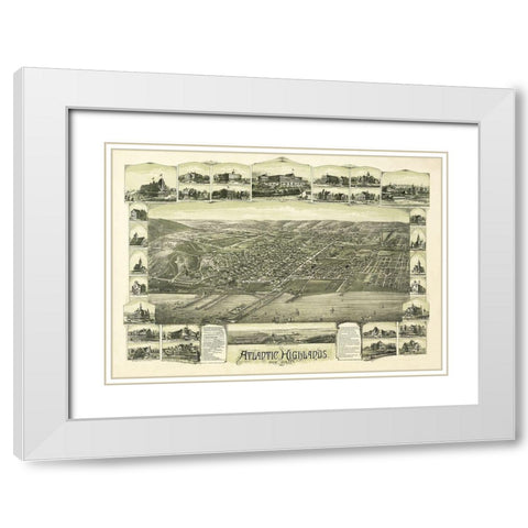 Atlantic Highlands New Jersey - Bailey 1894  White Modern Wood Framed Art Print with Double Matting by Bailey
