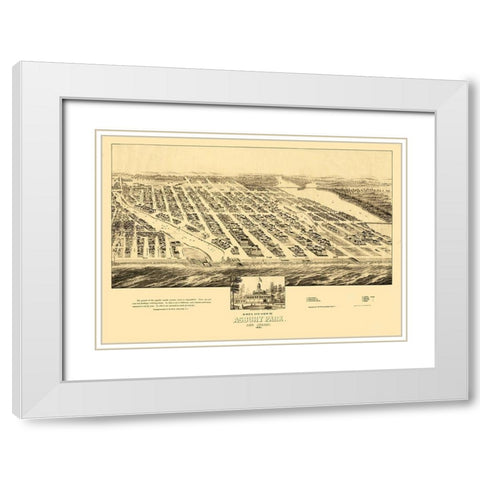 Asbury Park New Jersey - Fowler 1881  White Modern Wood Framed Art Print with Double Matting by Fowler