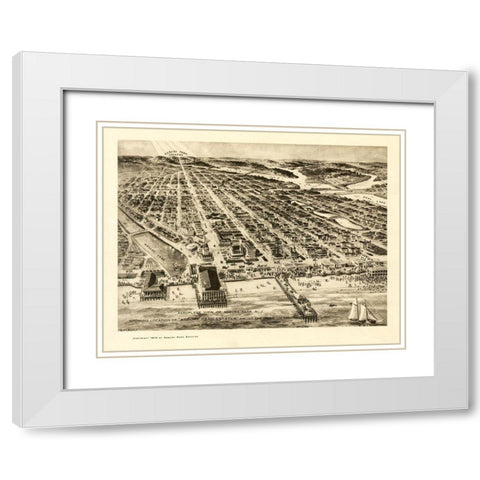 Asbury Park New Jersey - Pettit 1910  White Modern Wood Framed Art Print with Double Matting by Pettit