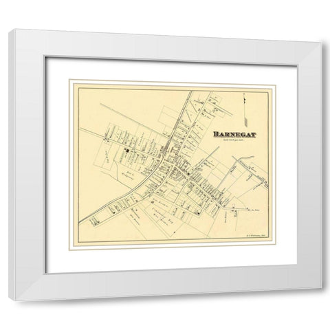 Barnegat New Jersey Landowner - Woolman 1878 White Modern Wood Framed Art Print with Double Matting by Woolman
