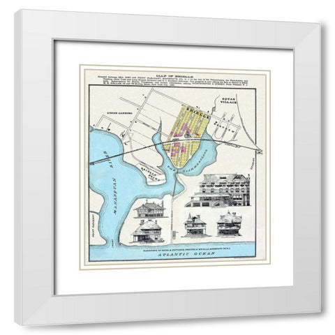 Brielle New Jersey Landowner - Welke  1898 White Modern Wood Framed Art Print with Double Matting by Welke