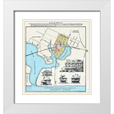 Brielle New Jersey Landowner - Welke  1898 White Modern Wood Framed Art Print with Double Matting by Welke