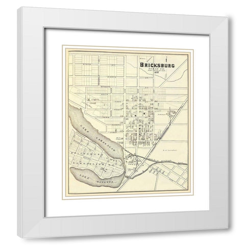 Bricksburg New Jersey Landowner - Woolman 1878 White Modern Wood Framed Art Print with Double Matting by Woolman