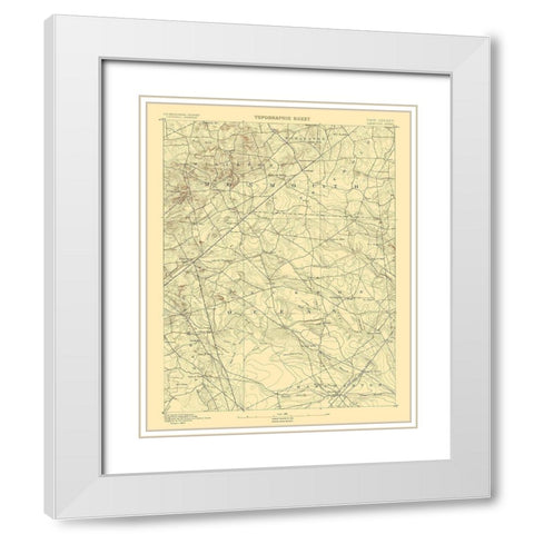 Cassville New Jersey Quad - USGS 1885 White Modern Wood Framed Art Print with Double Matting by USGS
