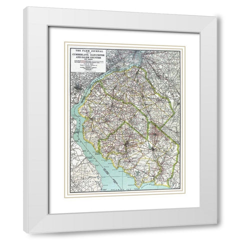 Cumberland, Gloucester New Jersey White Modern Wood Framed Art Print with Double Matting by Farm Journal