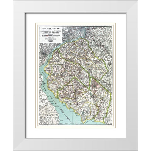 Cumberland, Gloucester New Jersey White Modern Wood Framed Art Print with Double Matting by Farm Journal