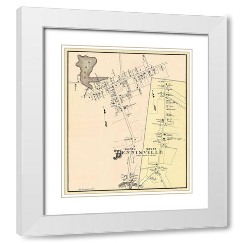 Dennisville, North, South New Jersey Landowner White Modern Wood Framed Art Print with Double Matting by Woolman