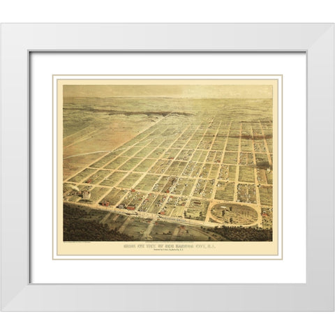 Egg Harbor City New Jersey - Scheu 1865  White Modern Wood Framed Art Print with Double Matting by Scheu