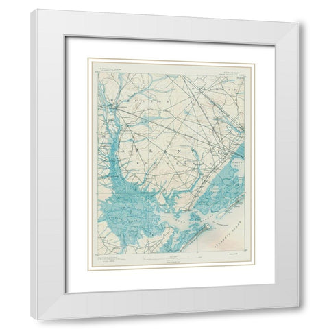 Great Egg Harbor New Jersey Quad - USGS 1890 White Modern Wood Framed Art Print with Double Matting by USGS