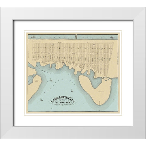 Lavallette City, Squann Beach New Jersey White Modern Wood Framed Art Print with Double Matting by Irons