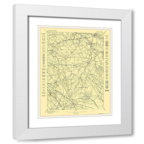 Mt Holly New Jersey Quad - USGS 1898 White Modern Wood Framed Art Print with Double Matting by USGS