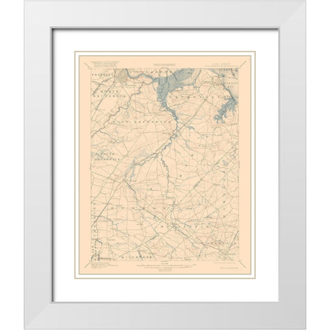 New Brunswick New Jersey Quad - USGS 1901 White Modern Wood Framed Art Print with Double Matting by USGS
