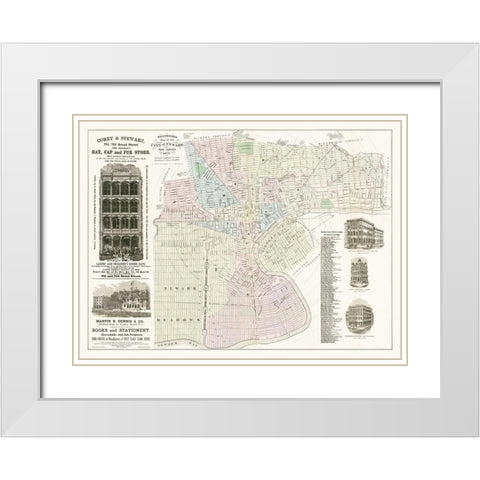 Newark New Jersey - Holbrooks 1879  White Modern Wood Framed Art Print with Double Matting by Holbrooks