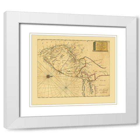 New Jersey - Thornton 1706  White Modern Wood Framed Art Print with Double Matting by Thornton