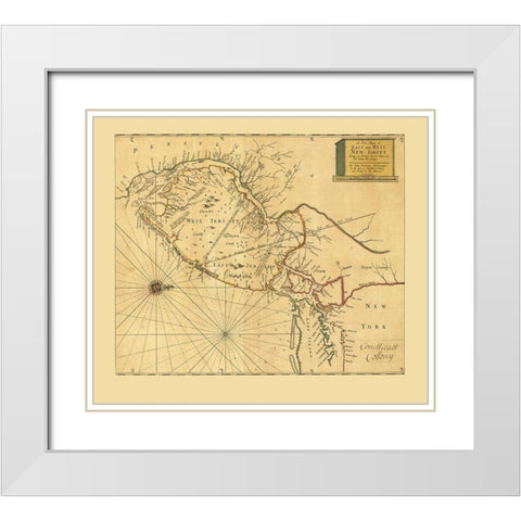 New Jersey - Thornton 1706  White Modern Wood Framed Art Print with Double Matting by Thornton