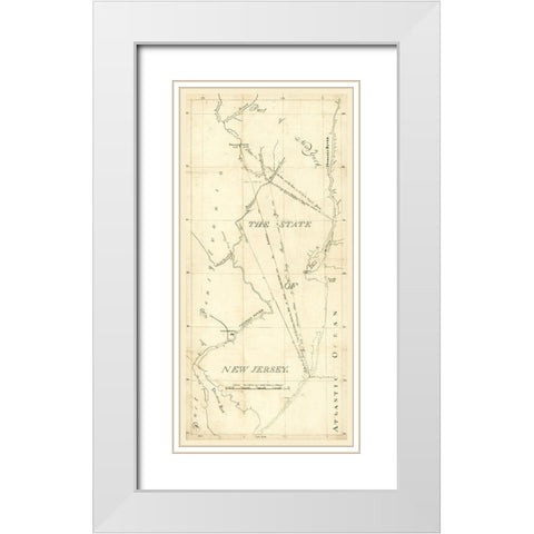 New Jersey -1775 White Modern Wood Framed Art Print with Double Matting by Unknown