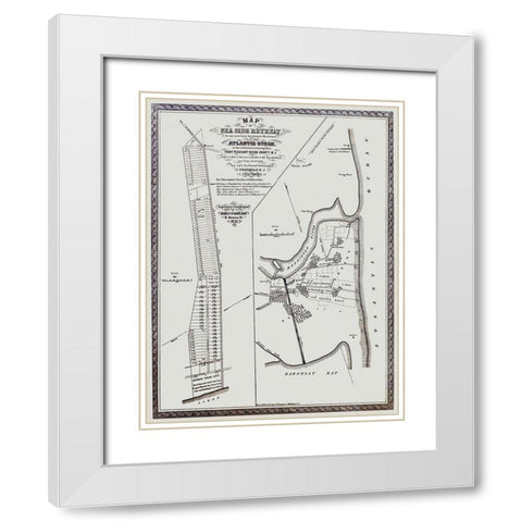 Point Pleasant New Jersey Landowner - Corlies 1858 White Modern Wood Framed Art Print with Double Matting by Corlies