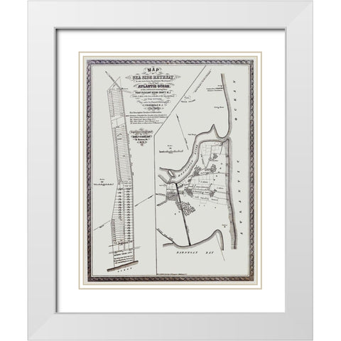 Point Pleasant New Jersey Landowner - Corlies 1858 White Modern Wood Framed Art Print with Double Matting by Corlies