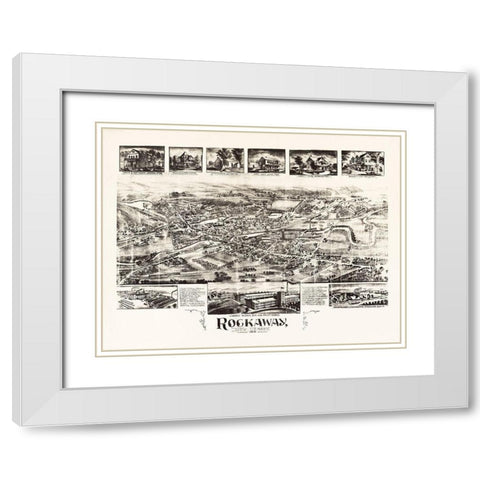 Rockaway New Jersey - Bailey 1902  White Modern Wood Framed Art Print with Double Matting by Bailey