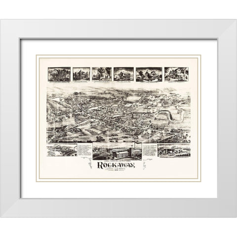 Rockaway New Jersey - Bailey 1902  White Modern Wood Framed Art Print with Double Matting by Bailey