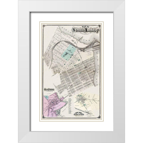 South Amboy, Old Bridge New Jersey Landowner White Modern Wood Framed Art Print with Double Matting by Everts