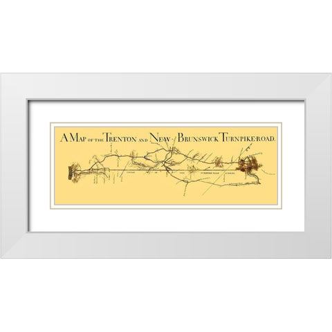 Trenton and New Brunswick Turnpike - 1800 White Modern Wood Framed Art Print with Double Matting by Unknown