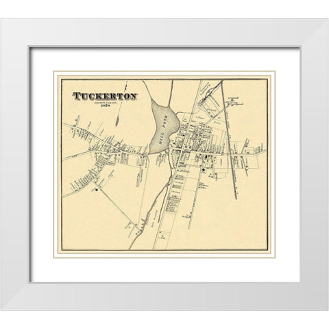 Tuckerton New Jersey Landowner - Woolman 1878 White Modern Wood Framed Art Print with Double Matting by Woolman