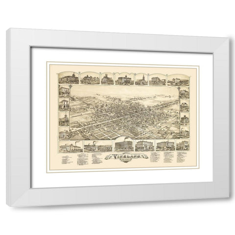 Vineland New Jersey - Bailey 1885  White Modern Wood Framed Art Print with Double Matting by Bailey